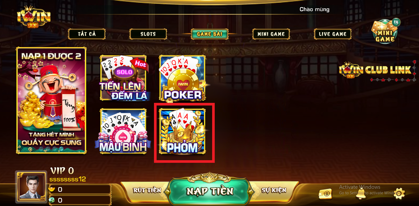 game bài phỏm iwin club